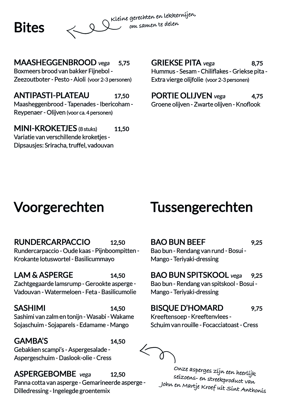 Bites Voorgerechten Tussengerechten Mei 2025