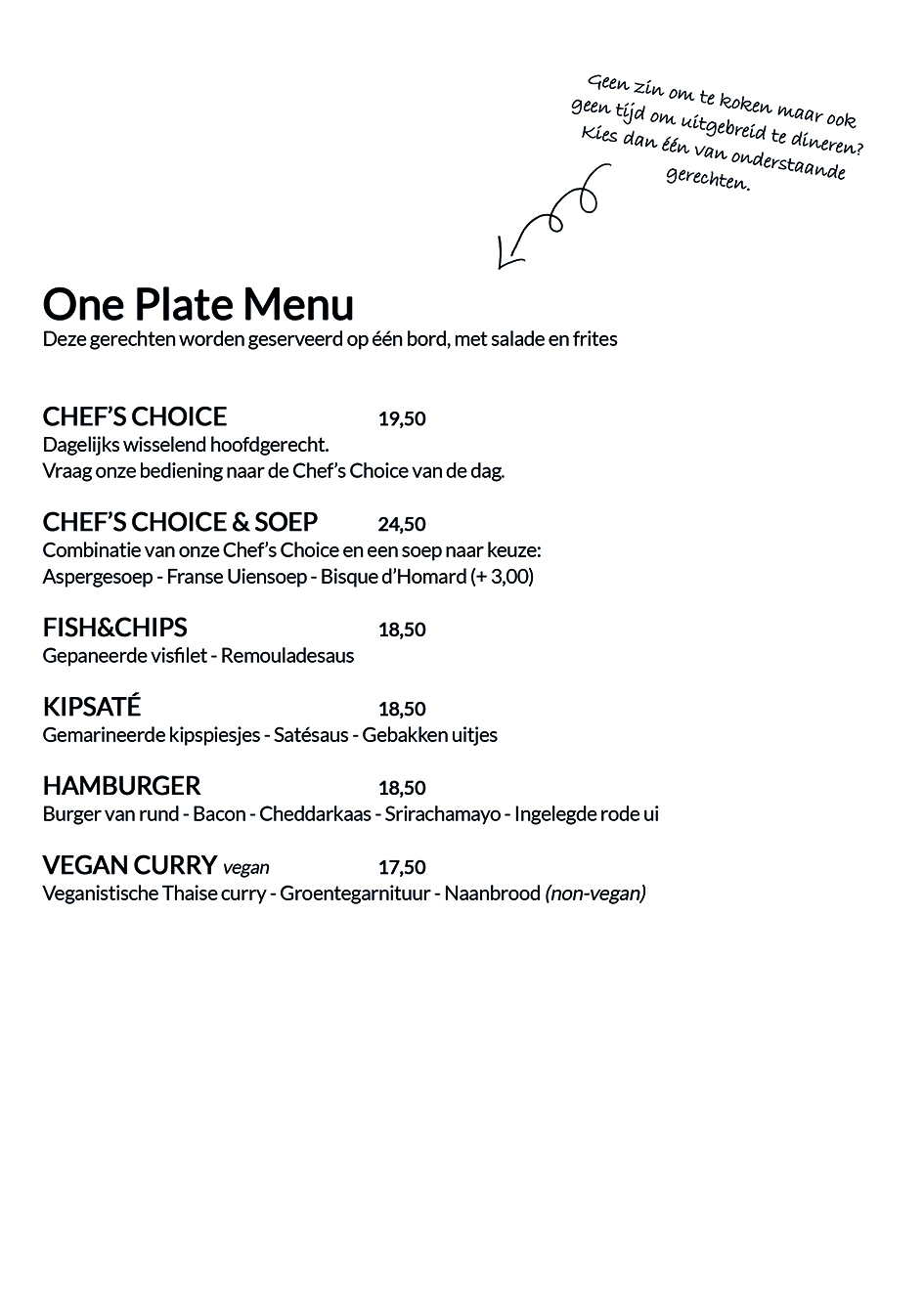 One Plate Menu Mei 2025